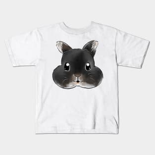 Black Rabbit Head _ Bobby Bunniesmee Kids T-Shirt